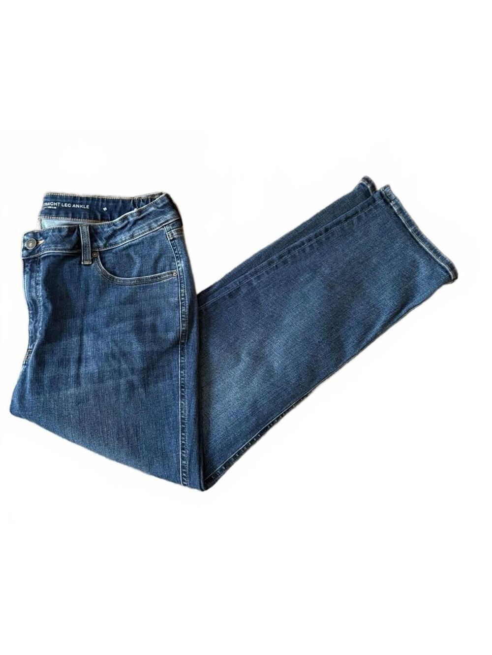 Chico's Define Me Denim Straight Leg Ankle Cropped Women's Jeans Size 14 Urban
